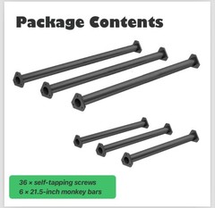 6 Pack Steel Monkey Bars for Kids, 21.5 Inch Backyard Climbing Play Set Acces…