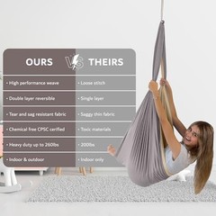 Double Layer Reversible Sensory Swing| Outdoor and Indoor Swing Gray/Light Gray