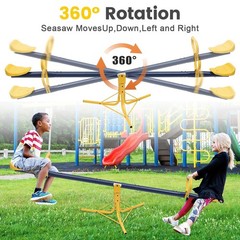 Teeter Totter 360 Degree Rotating Seesaw for Kids Outdoor Ages 4-12 Sit Spin