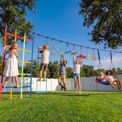 Hapfan 50FT Ninja Warrior Obstacle Course Swing Set Kids Yard Playset Outdoor