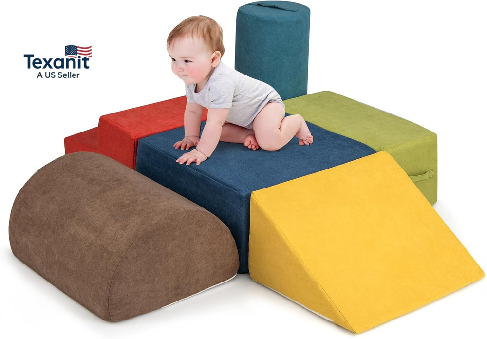 Climbing Blocks for Toddlers, 6 Pieces Toddler Climbing Toys Indoor with 30D Hig