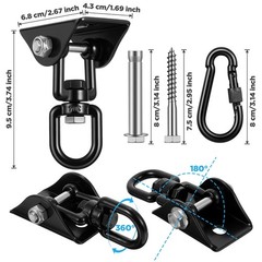 2 Pack Hammock Hanging Kit, Heavy Duty Hammock Swing Hardware Hooks with 360°…