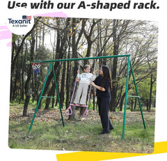 18″ Pink Trapeze Swing Bar Rings 48″ Heavy Duty Plastic Coated Chains Swing Set