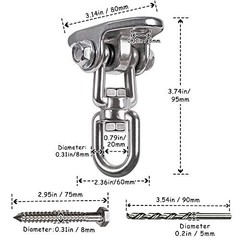 Set of 2 Heavy Duty Swing Hangers Stainless Steel 304, Double Protection