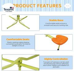 Kids Seesaw Playground Equipment Swivel Teeter Totter with 360 Degree Rotating,