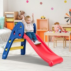 2-Step Children Folding Slide Plastic Fun Toy Sturdy Kids Indoor Outdoor Playset