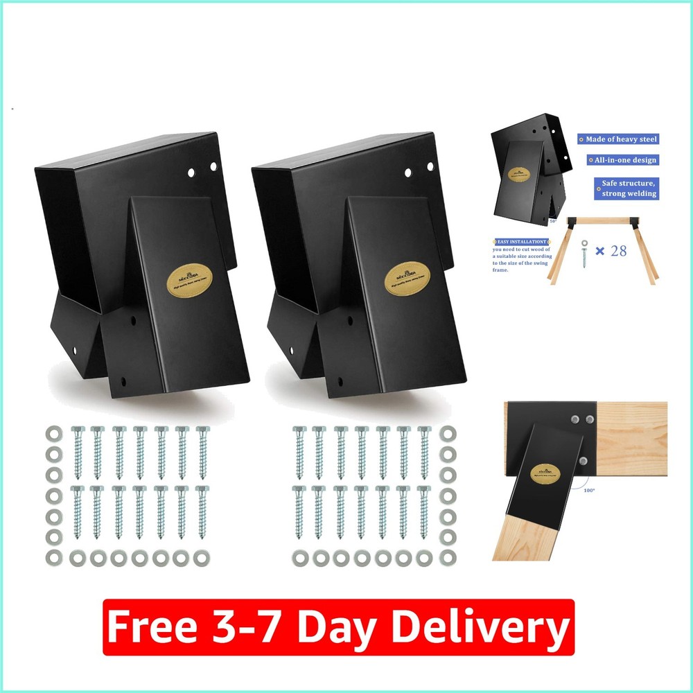 Easy 1-2-3 A-Frame 2 Brackets Swing Set Brackets with All Mounting Hardware,