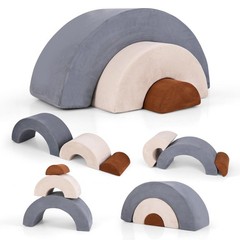 INFANS Climbing Toys for Toddlers, 3pc Foam Climbing Blocks Rainbow Shaped In…