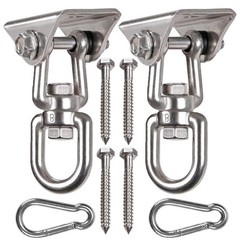2 Pack Heavy Duty 360° Swivel Swing Hanger, Stainless Steel Swing Hook for Ce…