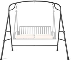Metal Swing Frame, Porch Swing Stand with Extra Side Bars, 3-Ring Design, Heavy