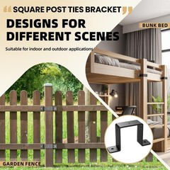 6 Pcs 4″ x 4″ Strap Post Ties,Heavy Duty deck fence post brackets for 4″x4″ w…