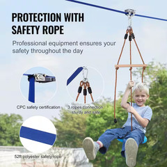 Zipline Kit for Kids and Adult, 52 Ft. Zip Line Kits up to 500 Lb. Backyard Outd