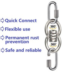 Swing Swivel Hanger Breaking Strength 360Â° Rotator for Tree Swing, Hammock