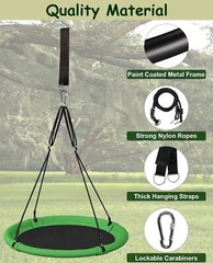 40 Inch Saucer Tree Swing Set for Kids & Adults, Adjustable Swing Sets for Ba…