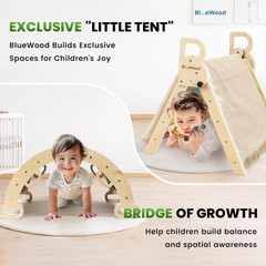 Pikler Triangle Set 7In1 Foldable Baby Climbing Toys Wooden Montessori Climbing