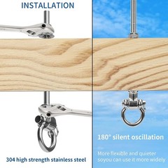 Stainless Steel 304 Swing Hangers with Bearings, Set of 2, Heavy Duty Screw B…