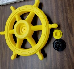 SWING SET STUFF SHIPS WHEEL YELLOW wood playground accessory pirate fort 0230