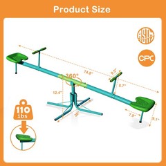 360 Degree Swivel Seesaw Sit and Spin for Toddlers Kids Outdoor Playground