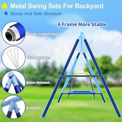 3 in 1 Kids Swing Set JYGOPLA Saucer Trampoline 440lb