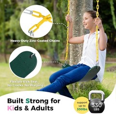 DECORLIFE 2 Pack Swing Seats with 66″ Coated Chain Replacement, Green 330lb