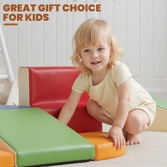 Hoohtoot Foam Climbing Blocks for Toddlers: 6-Piece Soft Play Set – PU Leathe…