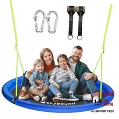 43″ Tree Swing 600LB Weight Capacity with Hanging Carabiners, Waterproof Blue