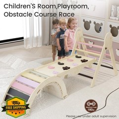 investfun Pikler Triangle Set Purple Cushion Car