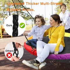 40″ Saucer Tree Swing for Kids – 500Lb Weight Capacity, Waterproof Platform S…