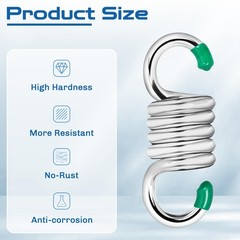 2Pack Premium Porch Swing Springs (Silver Small),1300lb Heavy Duty Springs, R…