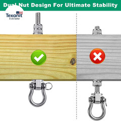 Heavy Duty Bearing Swing Hangers, 6 Pack Stainless Steel Swing Set Hooks for Woo