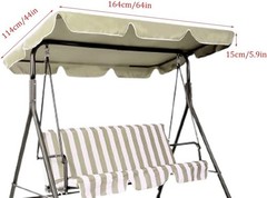 Multi-Size Outdoor Swing Canopy Replacement in Beige – Ideal for Summer Comfort