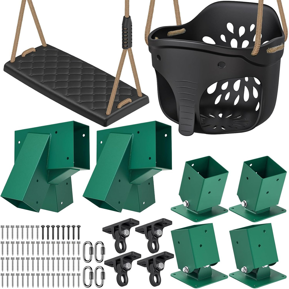 Heavy Duty Swing Set Brackets Kit with 2 A-Frame Swing Brackets, 4 Swing Levelin
