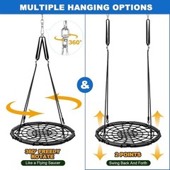 43in Tree Swing Outdoor Indoor Kids Fun Durable Family Activity Backyard Gift US