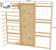 Walnut Modular 9-In-1 Swedish Ladder Wall Gym & Climber – Montessori Indoor Play