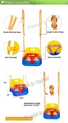 3-in-1 Infant to Teenage Blue Swing Outdoor Patio Garden for Kids Aged 6M+