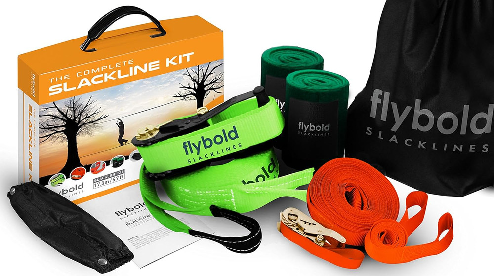 Slackline Kit for Kids & Adults – 57ft Balance Rope with Accessories & Carry Bag