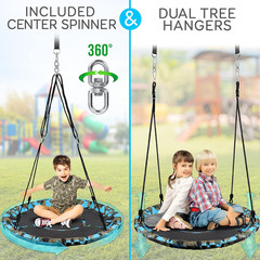 40″ Kids Hanging Tent Swing, Outdoor Saucer Swing with Hang Kit and Swinging Swi