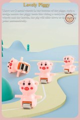 Pig Slide Toy Set, Automatic Stair-Climbing Pigs Escalator Race Track Set wit…
