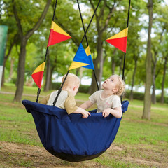 Large Platform 53” RPET Boat-Shaped Swing, Canoe Tree Swing for Kids, Eco-Frien