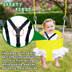 High Back Full Bucket Toddler Swing Seat with 3- Point Adjustable Safety Harness