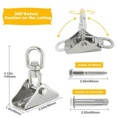 Heavy Duty Swing Hangers for Wooden Sets 2000 LB Capacity 360 Swivel Stainles…
