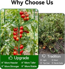 Halatool 72 Inch Tall Tomato Cages Heavy Duty, 4 Pack Metal Adjustable Plant Sup