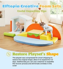 10-Piece Soft Foam Climbing Blocks Set with Ramp & Stairs for Toddlers – Indoor