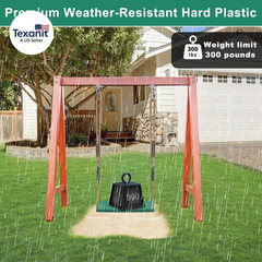 Heavy Duty Swing Seat with Adjustable Rope, 300Lbs Capacity Non-Slip Plastic Tre