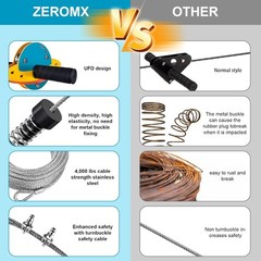 Zip Line Kit for Kids and Adults Outdoor, UFO Trolley 75/100/120/150ft Ziplin…