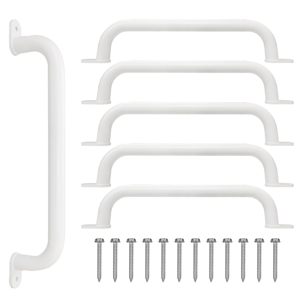 6 Pieces 17 Inch White Metal Safety Handles for Playground Equipment – Outdoo…