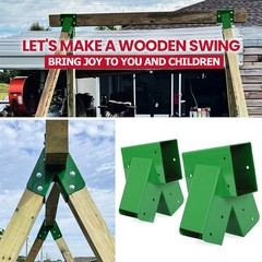 12″ Pair Brand New 1-2-3 A-Frame 2 Brackets for Swing Set W/ All Hardware