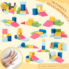 Toddler Climbing Toys Indoor 7-Piece Colourful Foam Climbing Blocks Soft Play Cl