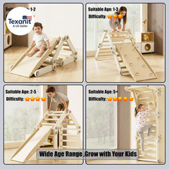 Montessori Climbing Set,Kids Pikler Triangle Set,Plastic Toddler Climbing Toys,M