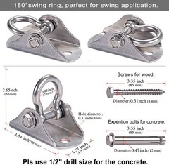 Heavy Duty Swing Hanger Stainless Steel Ceiling Swing Hooks 1 Pack | 180° Swi…